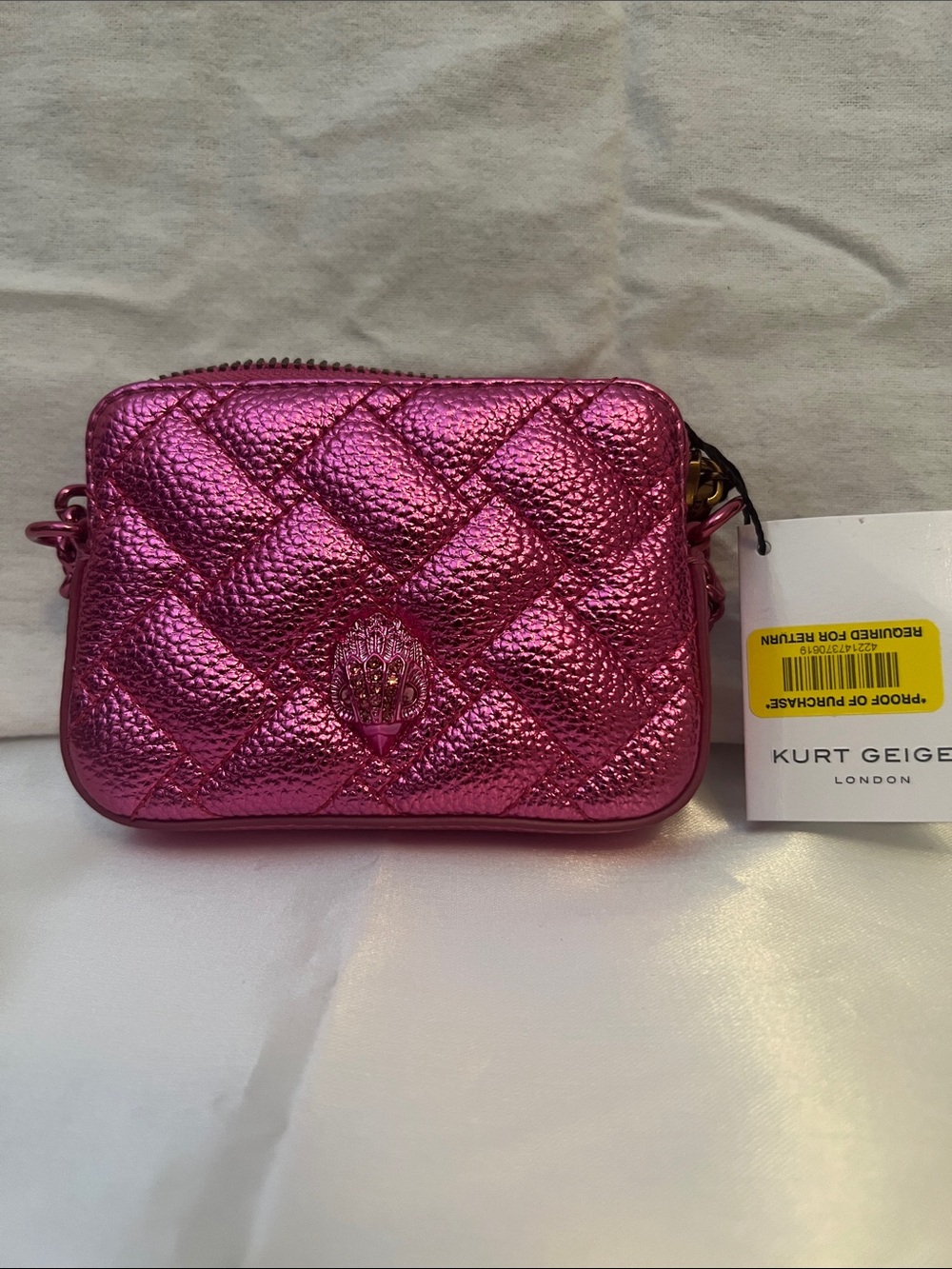 Kurt Geiger Metallic pink micro Kensington